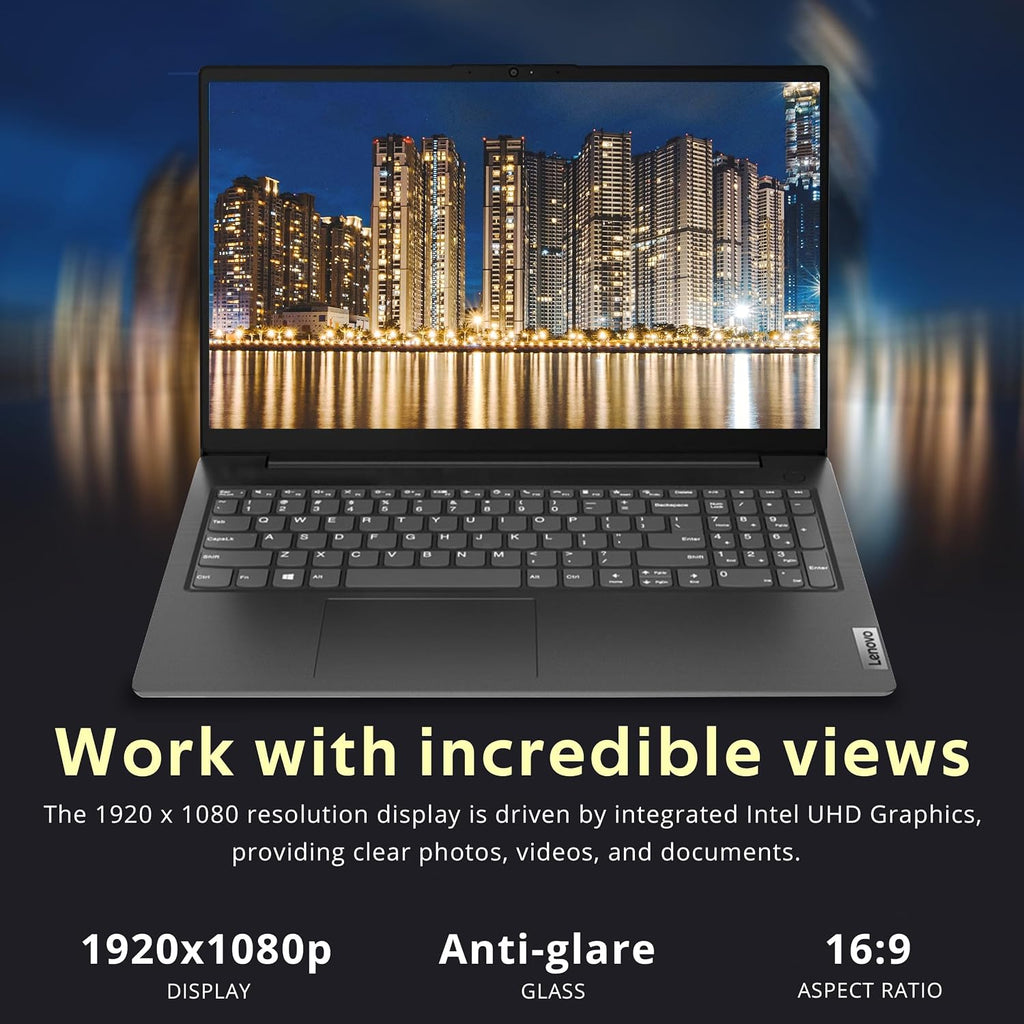 Lenovo Laptop Computer for Business and Home Student Study, 15.6' FHD, Intel Dual Core Processor, 16GB DDR4 RAM, 512GB PCIe SSD, WiFi 6, Bluetooth 5.2, HDMI, Type-C, Ethernet, Black