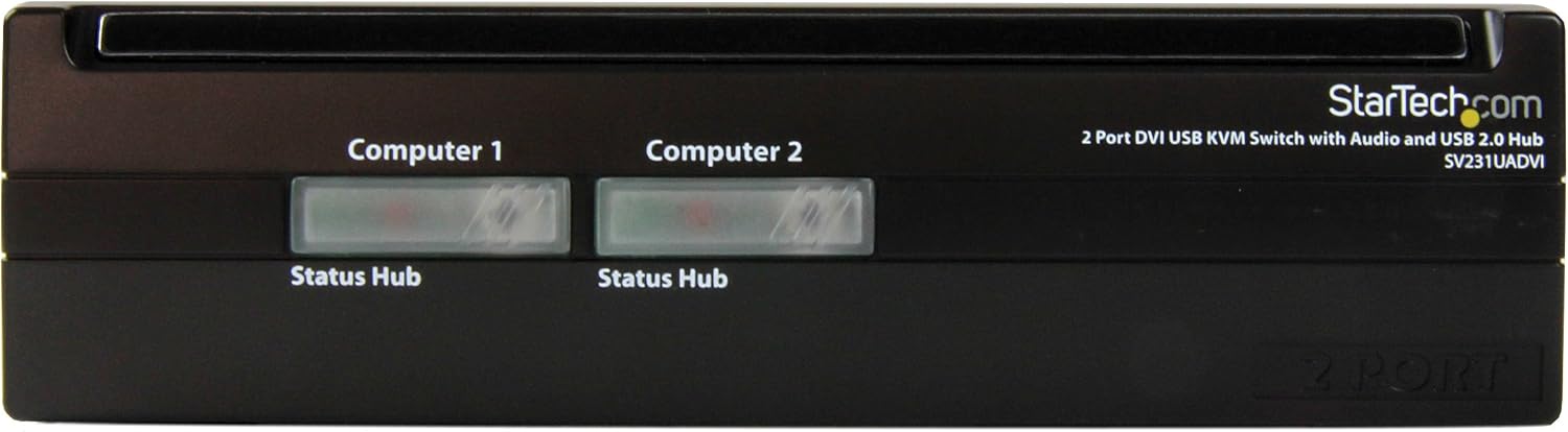 StarTech.com SV231UADVI 2 Port DVI USB KVM Switch with Audio and USB 2.0 Hub,Black