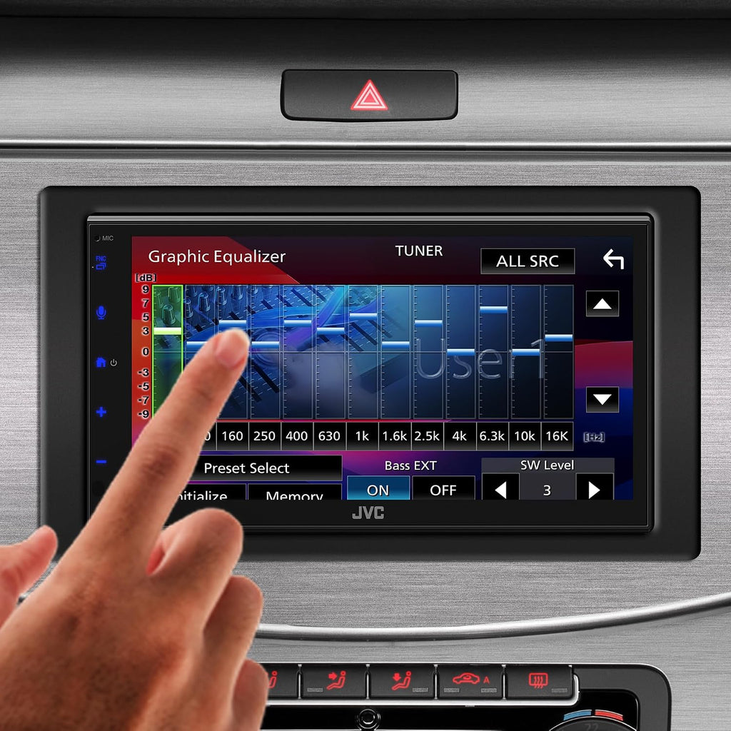 JVC KW-M595BT 6.8' Touchscreen Digital Multimedia Receiver with Apple CarPlay, Android Auto, Bluetooth, USB Mirroring, iDatalink Maestro Ready, SiriusXM Ready, 13-Band EQ