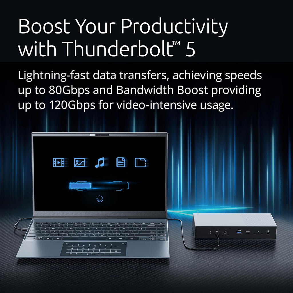 Kensington SD5000T5 Thunderbolt 5 Docking Station, Dual 6K at 60Hz, 140W PD, Compatible with MacBook M1/M2/M3/M4/M5 and Windows Thunderbolt 5 Laptops (K35201NA) Black