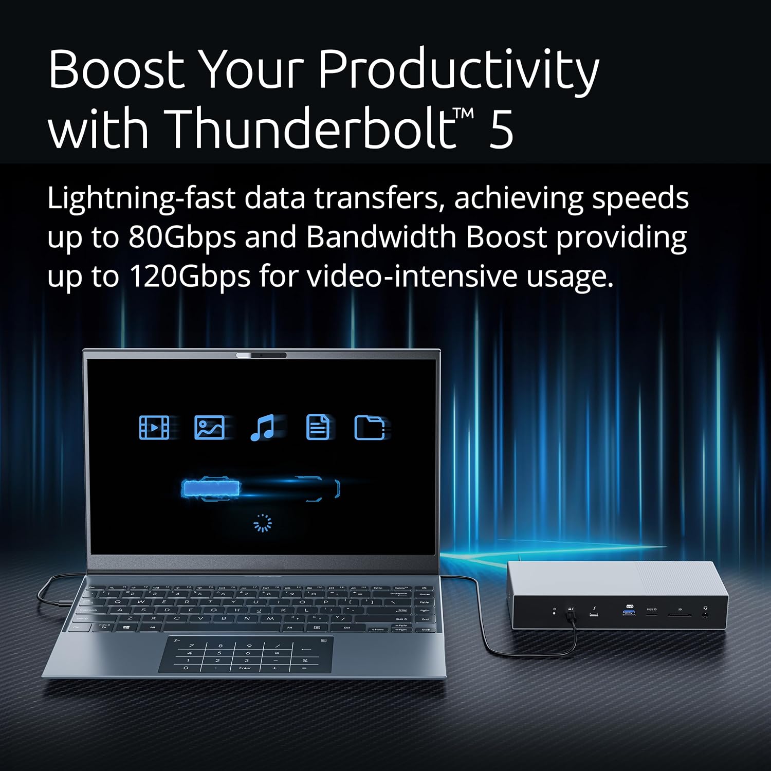 Kensington SD5000T5 Thunderbolt 5 Docking Station, Dual 6K at 60Hz, 140W PD, Compatible with MacBook M1/M2/M3/M4/M5 and Windows Thunderbolt 5 Laptops (K35201NA) Black