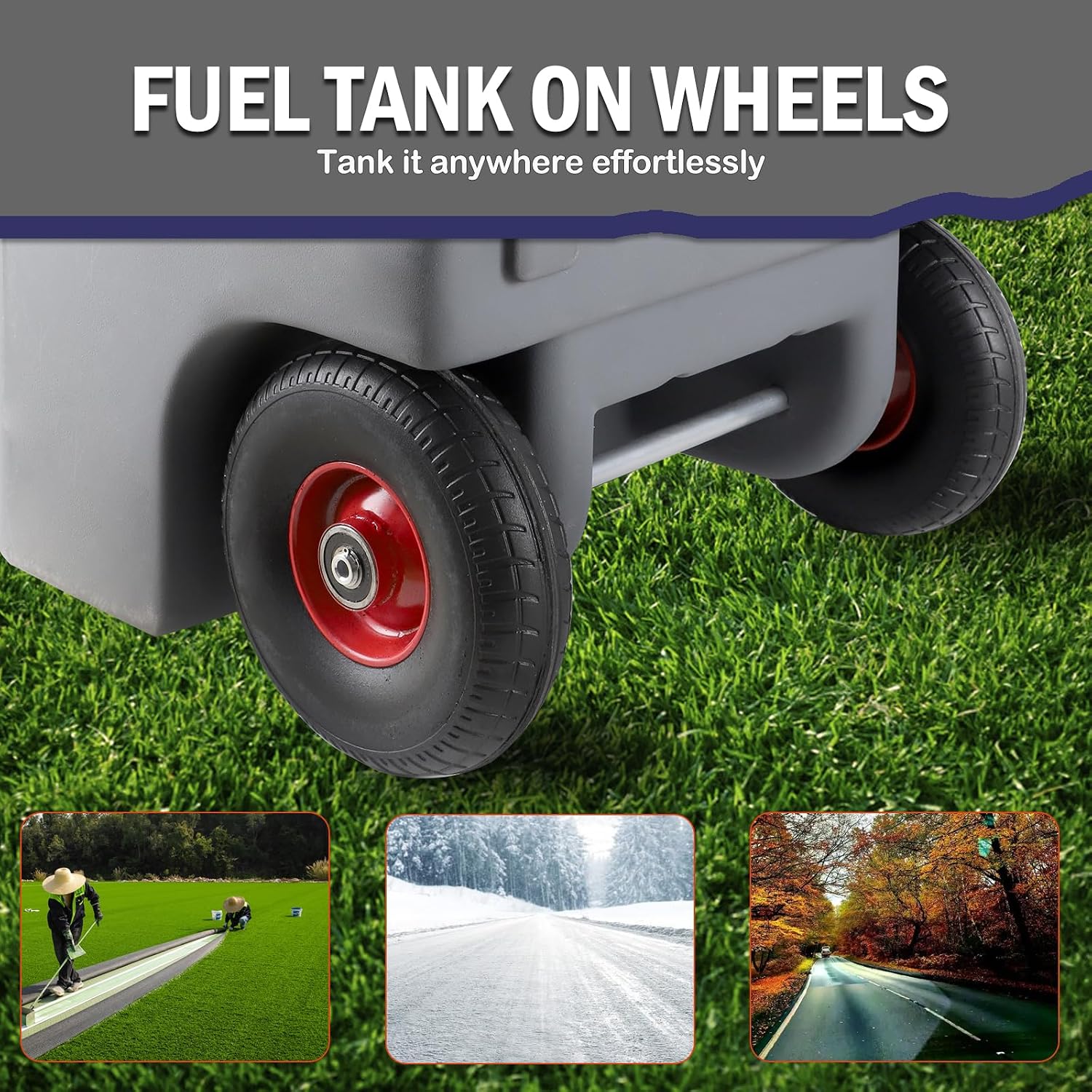 32 Gallon Diesel Gasoline Fuel Transfer Caddy Tank with 12V DC Self-Priming Fuel Transfer Pump for Cars, Motorcycles, Boats, Lawn Mowers, Snowblowers, Manual Fueling Nozzle, 3.7GPM Flow Rate