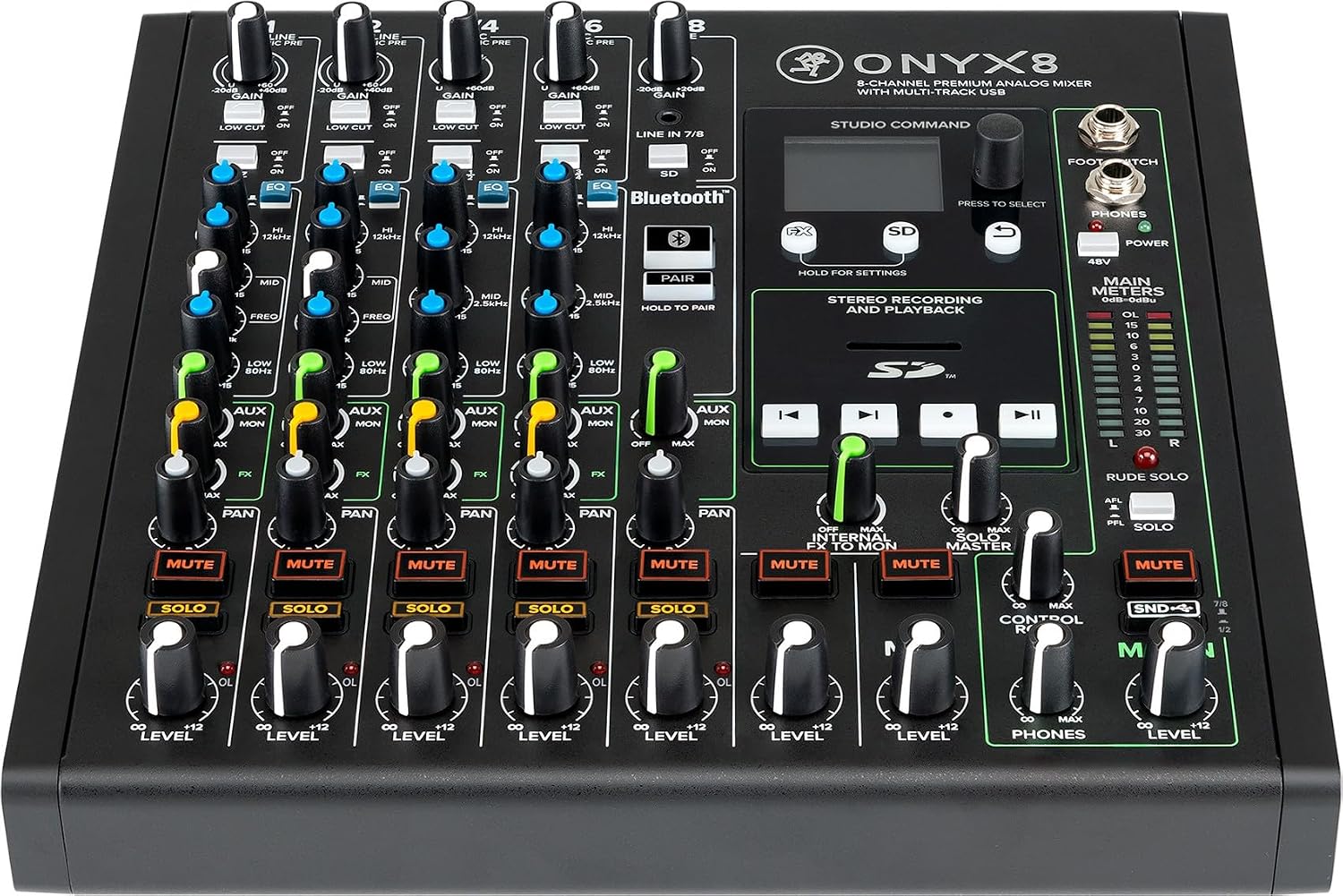 Audiosavings Bundle: Mackie ONYX8 8-Channel Analog Mixer w/Multi-Track USB/3-Band EQ+Bluetooth Bundle with ATH-R30x Professional Open-Back Over-Ear Reference Headphones (2 Items)