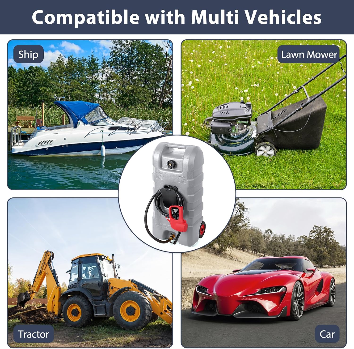 Portable Gas Fuel Tank 15 Gallon W/Casters,Portable Fuel Tank With Fluid Transfer Siphon Pump&10ft Delivery Hose,Diesel Storage Can On-Wheels for Cars, Lawn Mowers,Boats,Container Caddy Can
