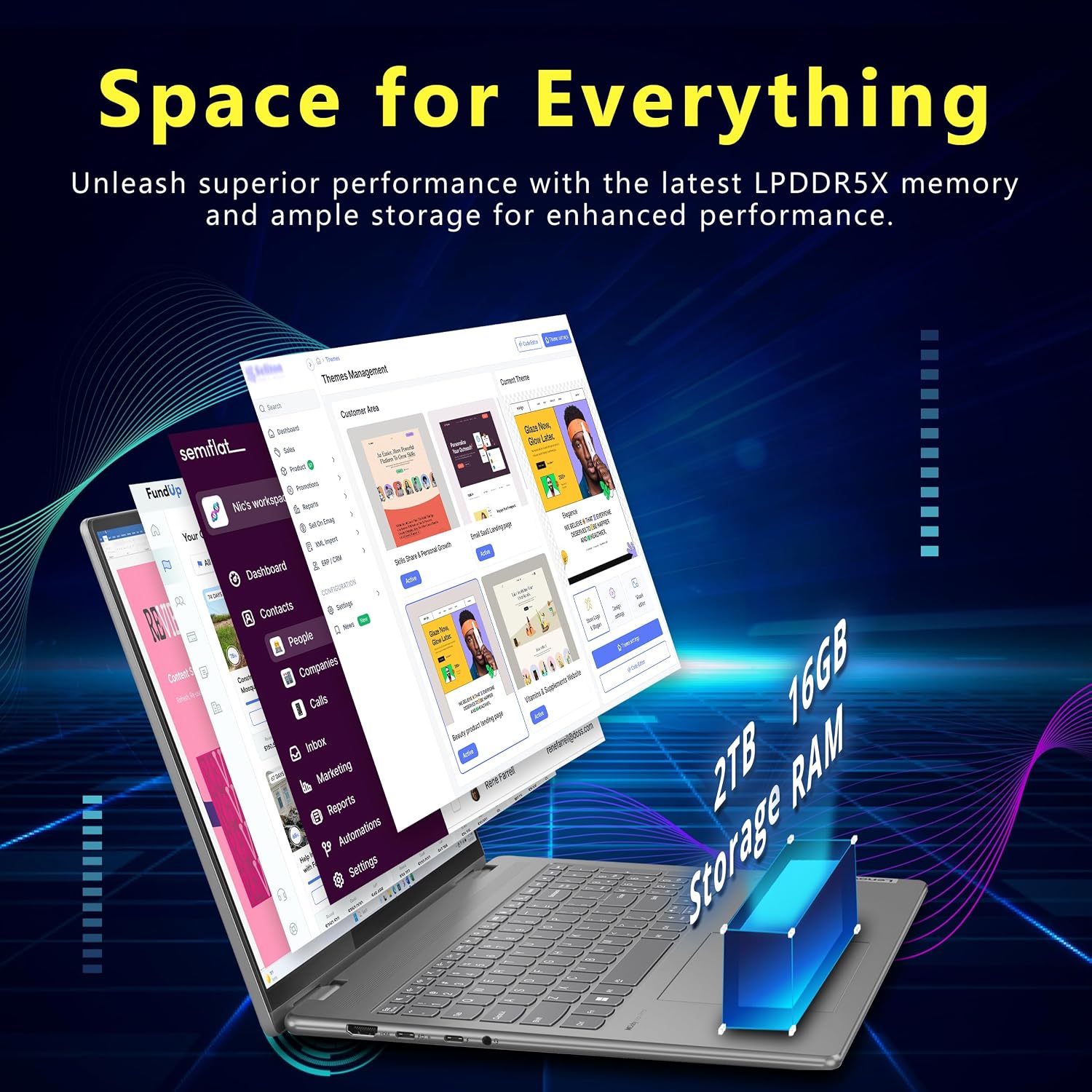 Lenovo Yoga 7 2-in-1 16' WUXGA Touchscreen Laptop, AMD Ryzen 7 8840HS, 16GB LPDDR5X, 2TB Storage (1TB PCIe SSD&1TB Docking Station Set), Backlit Keyboard, Fingerprint, Win 11 Pro, Arctic Gray