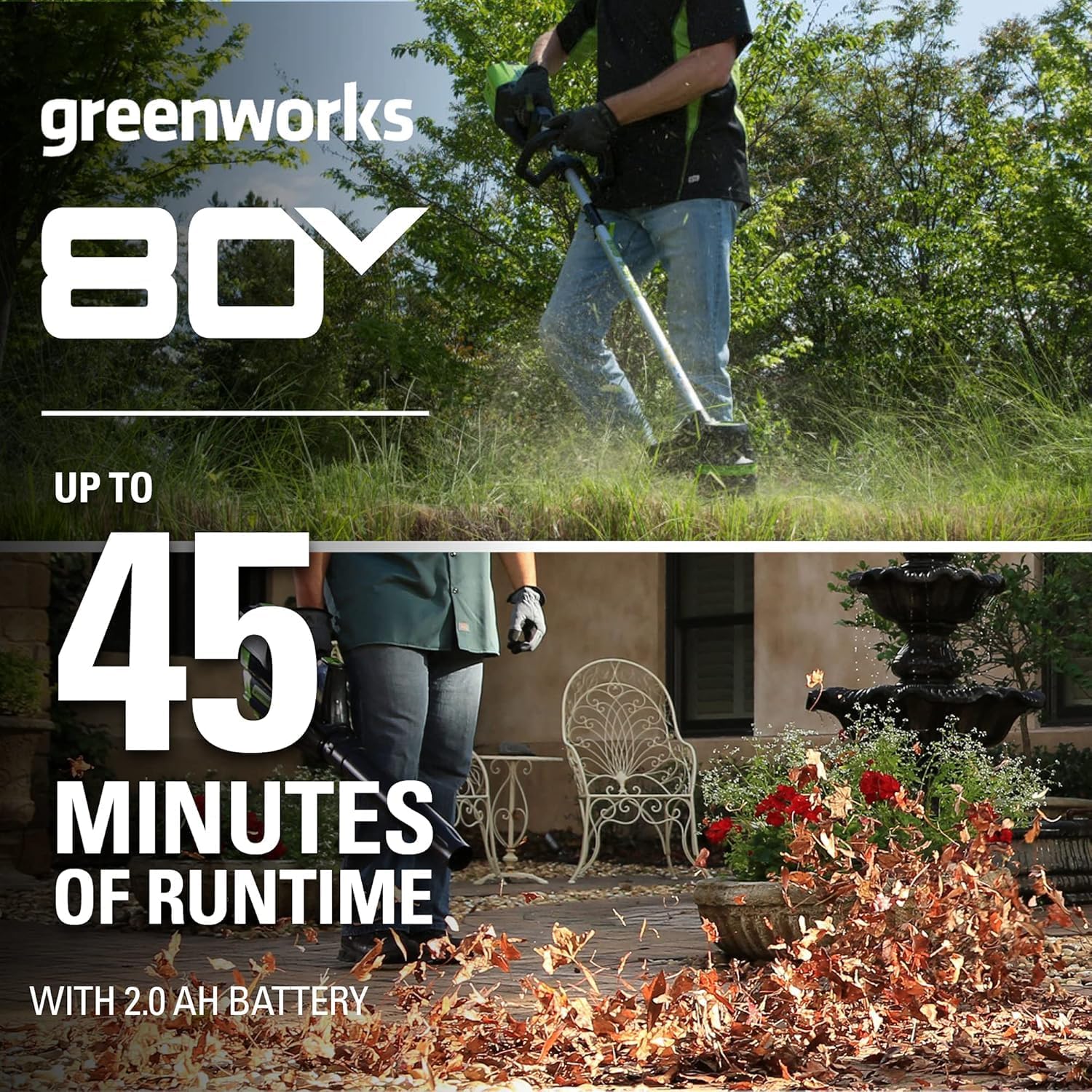 Greenworks 80V 25' Cordless Brushless Self-Propelled Rear Wheel Drive 3-in-1 Lawn Mower + 16' String Trimmer + 730 CFM Leaf Blower Combo Kit - 4.0Ah & 2.5Ah Batteries (2) + 2 Chargers | Zero Emissions