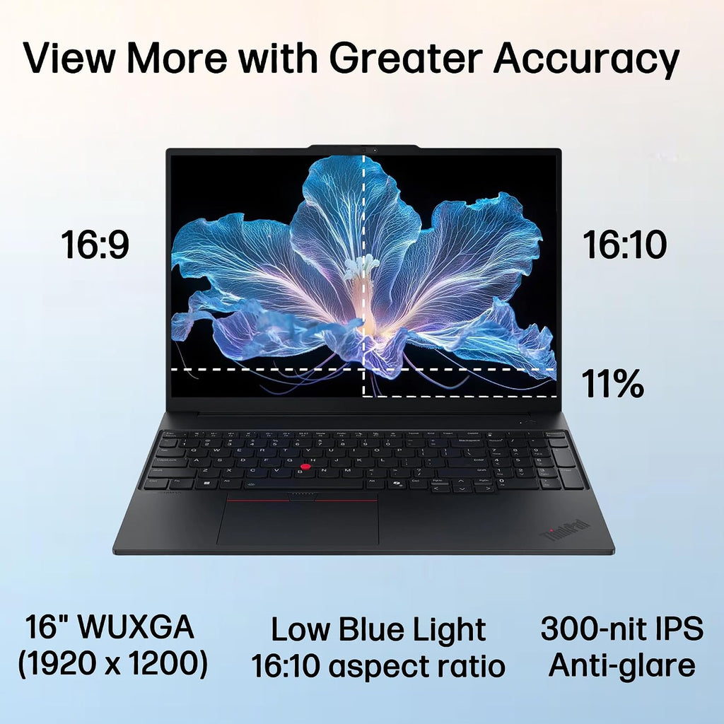 Lenovo ThinkPad E16 Gen 3 Business AI PC Laptop (16' FHD+ Anti-Glare, Intel 16-Core Ultra 7 255H (> i7-13700H), 32GB DDR5 RAM, 1TB SSD), Fingerprint Reader, 5MP Webcam, Thunderbolt 4, Win 11 Pro