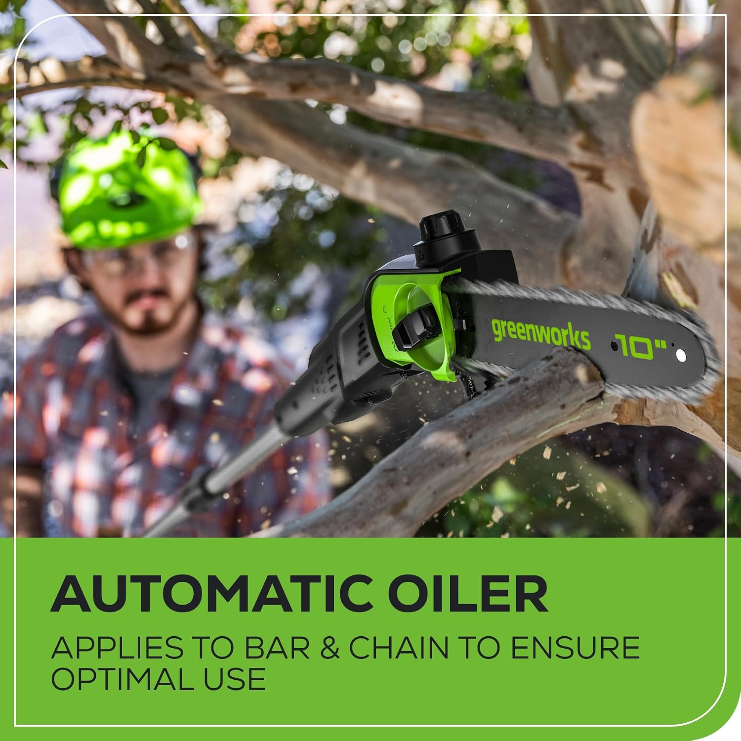 Greenworks 80V 10' Brushless Cordless Polesaw (Great For Pruning and Trimming Branches / 75+ Compatible Tools), 2.0Ah Battery and Charger