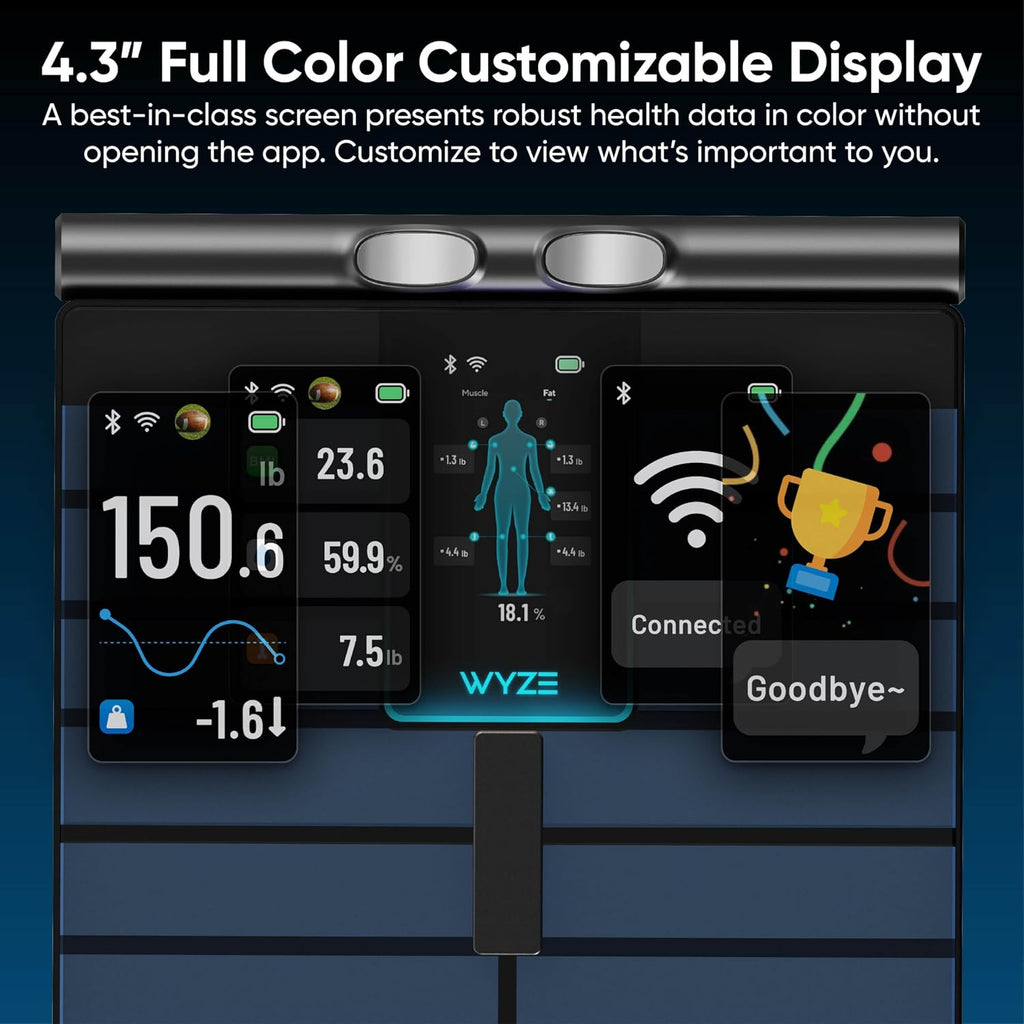 Wyze Smart Scale Ultra BodyScan with Handle – Wi-Fi & Bluetooth Body Composition Scale for Weight, BMI, Body Fat, Muscle Mass, and Segmental Measurement, 400 lbs, Black