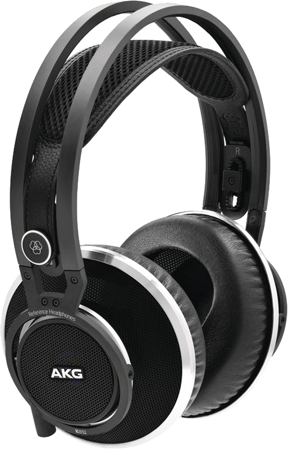 AKG Pro Audio K812PRO Wired, Over-Ear, Open Cup Style, Detachable Flat Cable, Superior Reference Audiophile Headphones with 53mm Transducers. Accurate, Natural Sound. Black with Silver