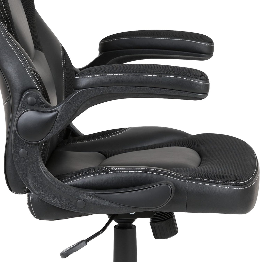 Flash Furniture Black Gaming Desk and Black Racing Chair Set with Cup Holder, Headphone Hook, and Monitor/Smartphone Stand
