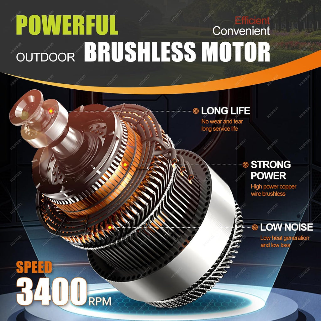 Cordless Electric Lawn Mower with 40V Brushless Motor, Brushless Motor, 30/50/70mm-Position Height Adjustment, Battery Powered Push Lawn Mower for Backyard Garden, Large Capacity,4 Batteries