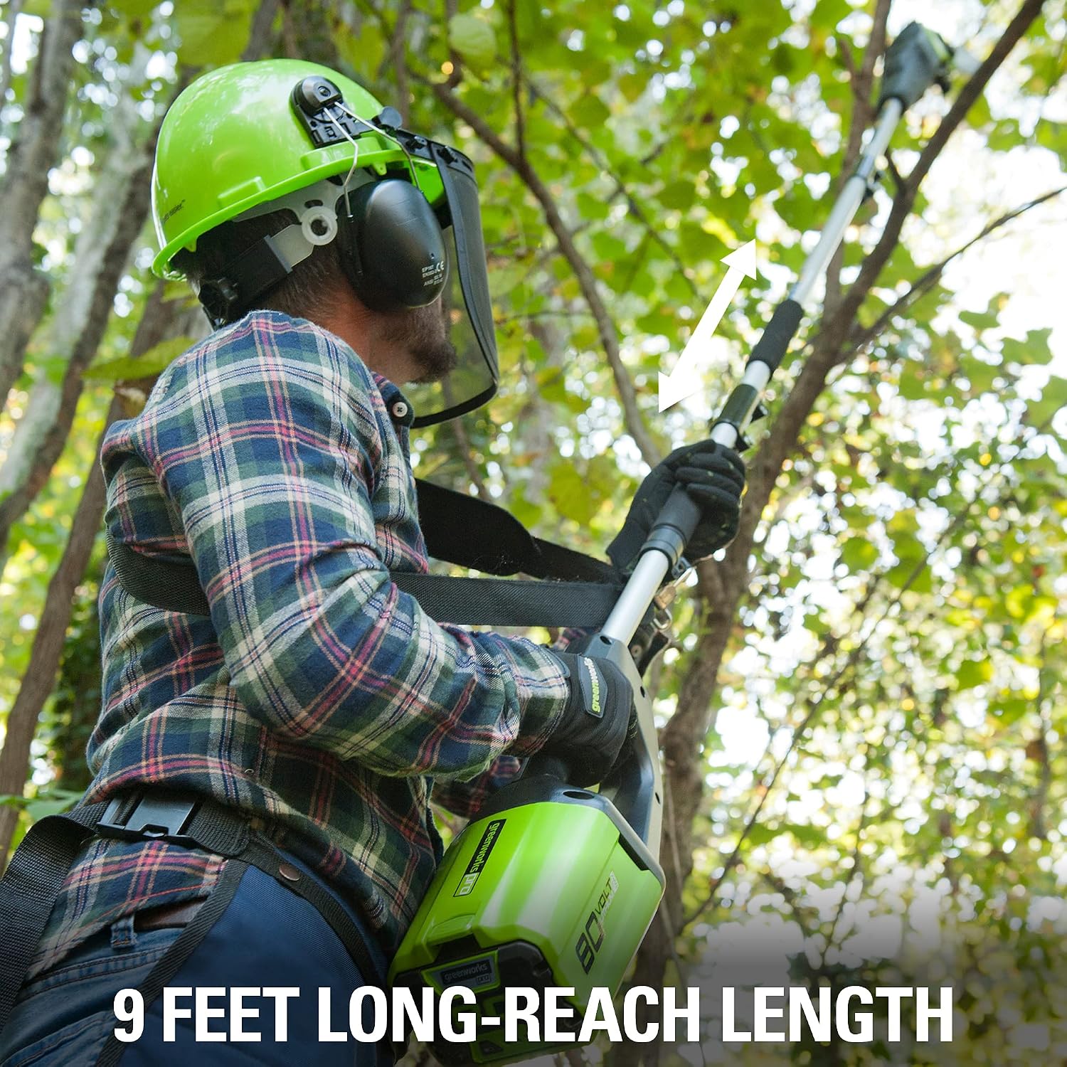 Greenworks 80V 10' Cordless Polesaw (Great For Pruning and Trimming Branches / 75+ Compatible Tools), Tool Only
