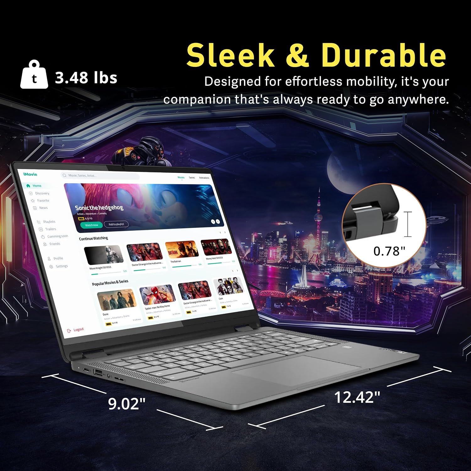 Lenovo IdeaPad Flex 5i 14' WUXGA 2-in-1 Touchscreen Chromebook, Intel i5-1334U, 8GB RAM, 288GB Storage(128GB SSD+160GB Docking Station), Intel Iris Xe Graphics, Backlit Keyboard, Chrome OS, Gray
