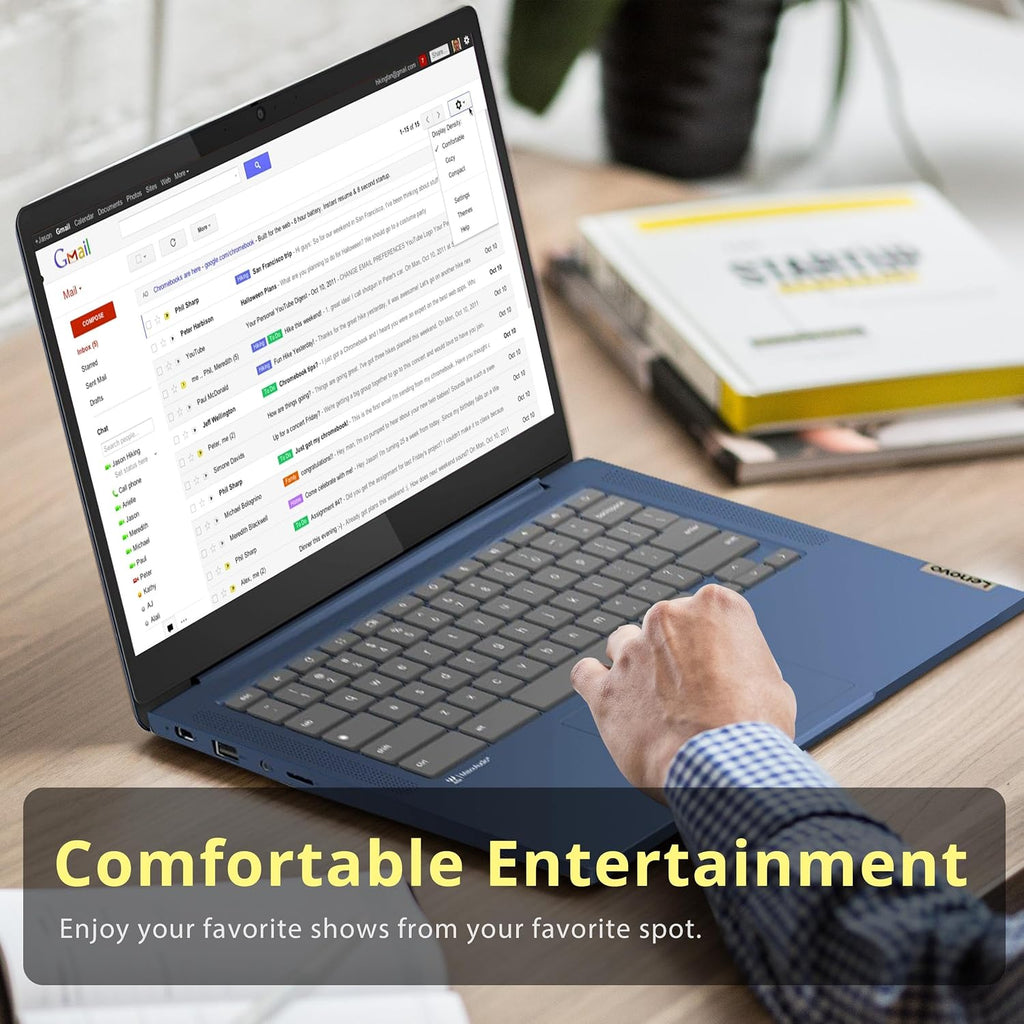 Lenovo IdeaPad Slim 3 Chromebook, 14″ FHD IPS Touchcreen Laptop, MediaTek Kompanio 520 Processor, 4GB RAM, 64GB eMMC, Webcam, Regular Keyboard, WiFi6, Chrome OS, Abyss Blue, 128GB USB