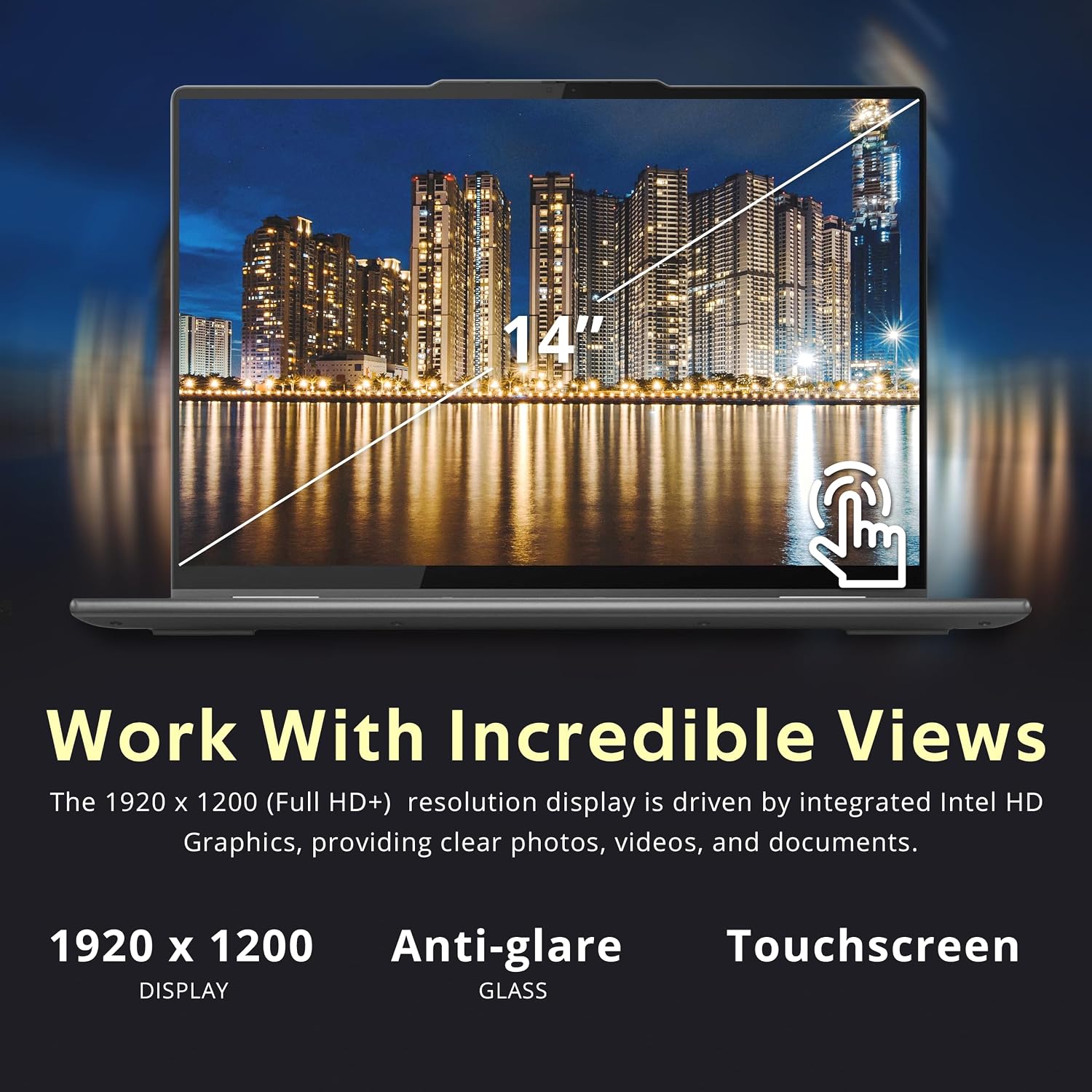 Lenovo Yoga 7i 14' 2K Touchscreen 2-in-1 Laptop, Intel Ultra 5 125U, 16GB RAM, 672GB Storage (512GB SSD+160GB Docking Station Set), Backlit Keyboard, Wi-Fi 6E, Fingerprint Reader, Win 11, Gray