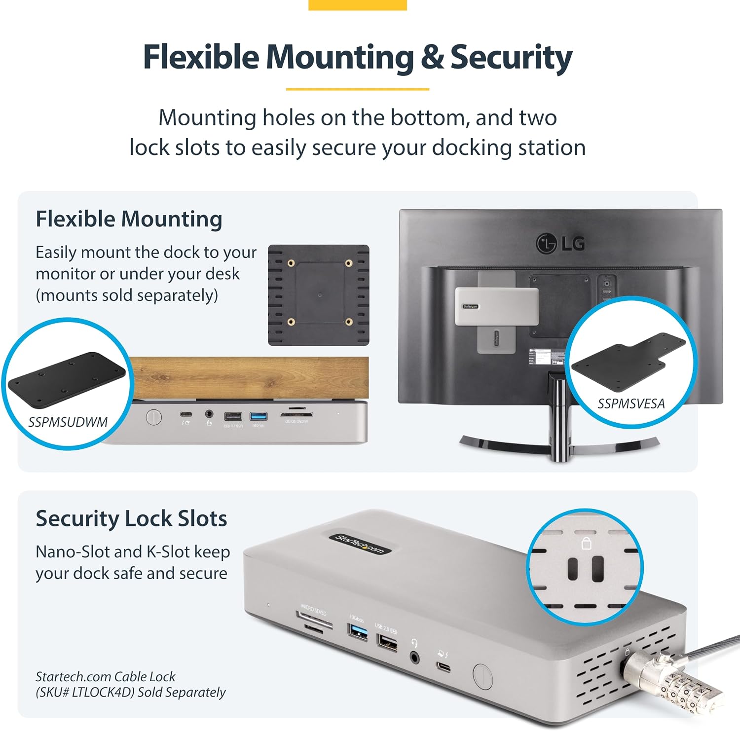 StarTech.com Thunderbolt 4 Dock - Dual 4K MacBook Pro and M4 Air, Quad Monitor 4K Windows, 16 Port 40Gbps Laptop Docking Station with 100W Charging, 2 x HDMI, 2 x DisplayPort (132N-TB4USB4DOCK)