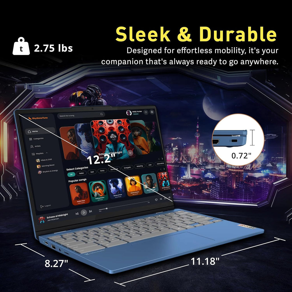 Lenovo Flex 3i Chromebook 12.2' WUXGA Touchscreen 2-in-1 Laptop, Intel N100, 4GB LPDDR5, 224GB Storage (64GB eMMC+160GB Docking Station Set), Intel UHD Graphics, HD Webcam, Wi-Fi 6, Chrome OS, Blue