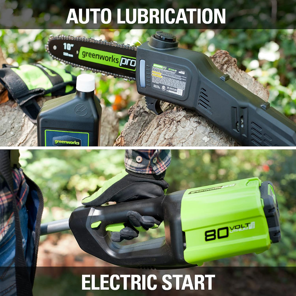 Greenworks 80V 10' Cordless Polesaw (Great For Pruning and Trimming Branches / 75+ Compatible Tools), Tool Only