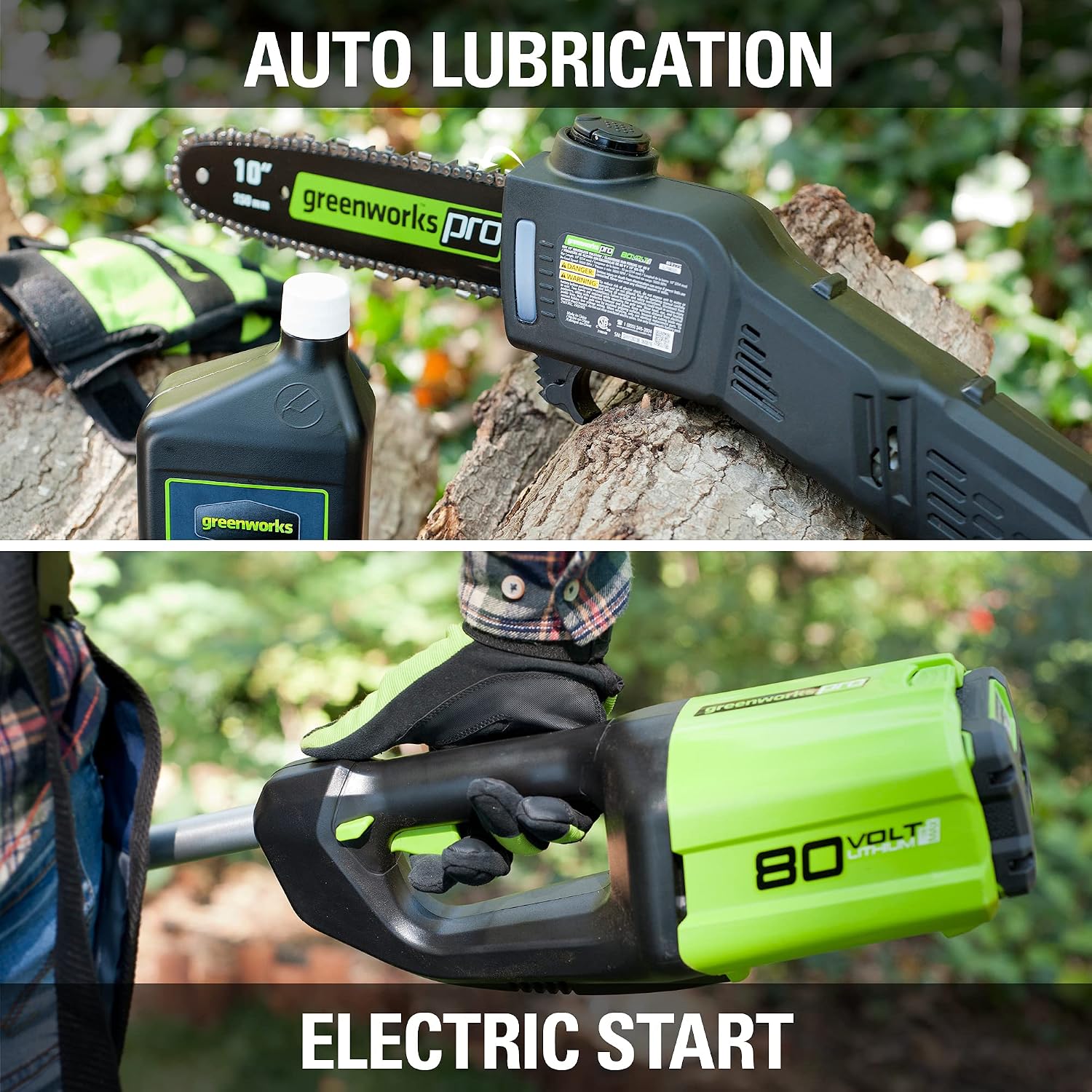Greenworks 80V 10' Cordless Polesaw (Great For Pruning and Trimming Branches / 75+ Compatible Tools), Tool Only
