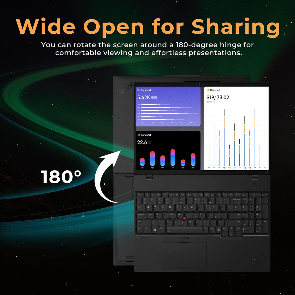 Lenovo ThinkPad L16 G2 16' WUXGA Touchscreen Laptop, Intel Core Ultra 5 225U, 32GB DDR5 RAM, 3TB Storage (2TB SSD+1TB Docking Station Set), Fingerprint Reader, Number Pad, Windows 11, Black