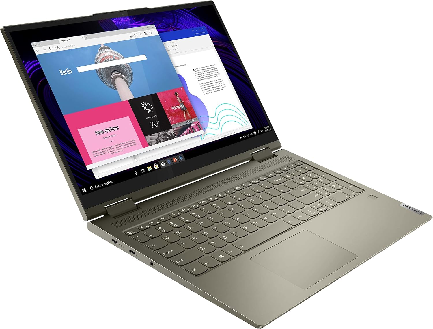 2022 LENOVO Yoga 7i 2-in-1 Laptop 15.6 inch FHD Touchscreen Intel EVO Platform 11th Core i7-1165G7 Iris Xe Graphics 12GB DDR4 512GB NVMe SSD WI-FI 6 Windows 11 Home Fingerprint Backlit Keyboard
