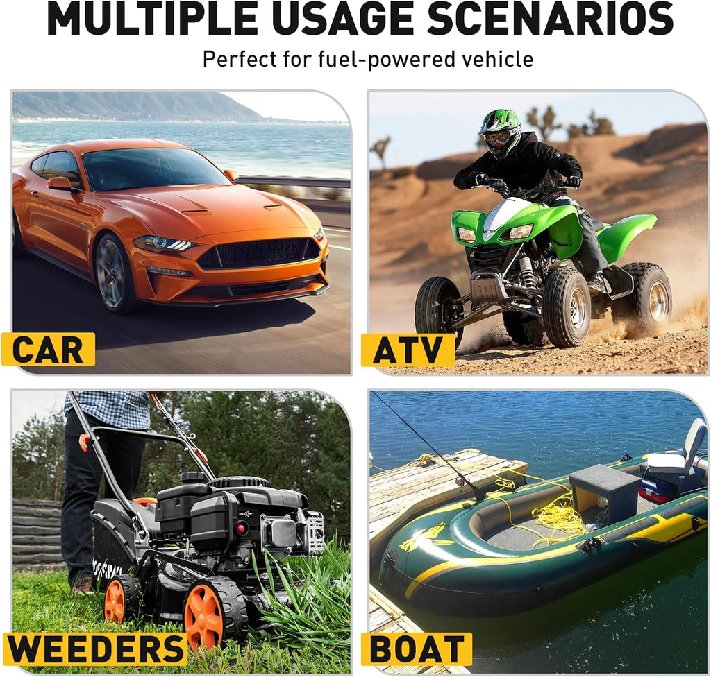 15 Gallon Fuel Tank, Gas Can Portable Container with LE Fluid Transfer Siphon Pump & 10ft Delivery Hose, Diesel Storage Caddy On-Wheels for Cars, Lawn Mowers, ATVs, Boats, etc. (Yellow)
