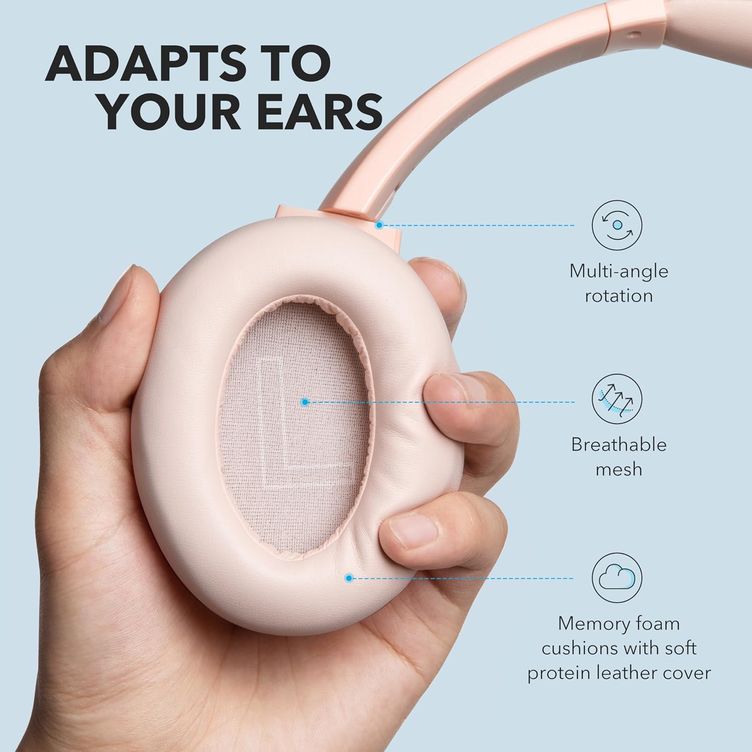 Soundcore Q30 by Anker, Hybrid Active Noise Cancelling Headphones with Travel Pouch, with Q20, Multiple Modes, Hi-Res Audio, Custom EQ via App, 50H Playtime, Comfortable Fit, Bluetooth