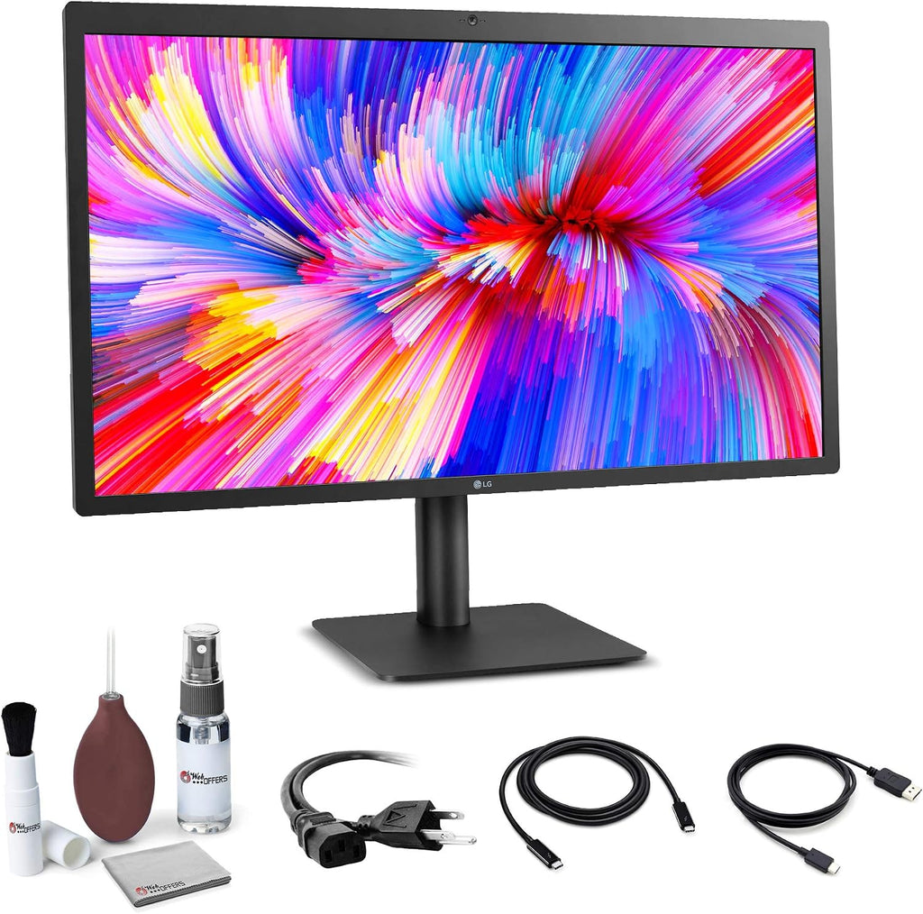 LG 27MD5KL-B Ultrafine 5K Display - Bundle - 27-Inch 16:9 5K (5120 x 2880) IPS Monitor, 500 cd/m Brightness, Thunderbolt 3 / USB Type-C Inputs, MacOS Compatibility with Screen Cleaning Set