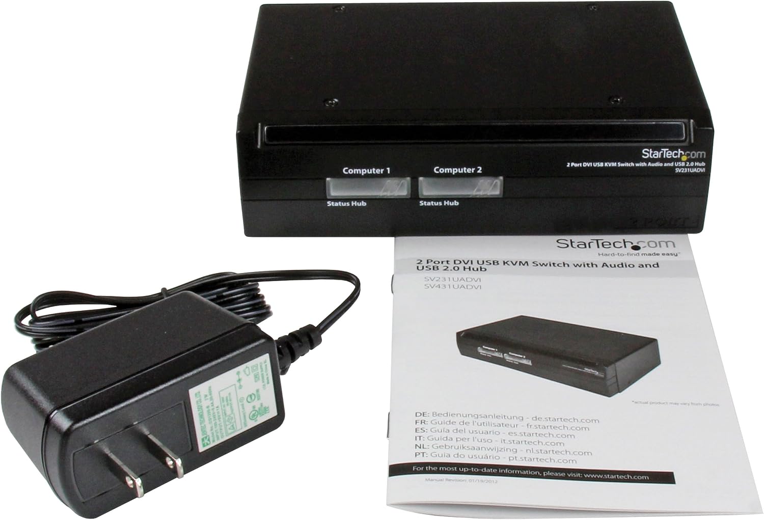StarTech.com SV231UADVI 2 Port DVI USB KVM Switch with Audio and USB 2.0 Hub,Black