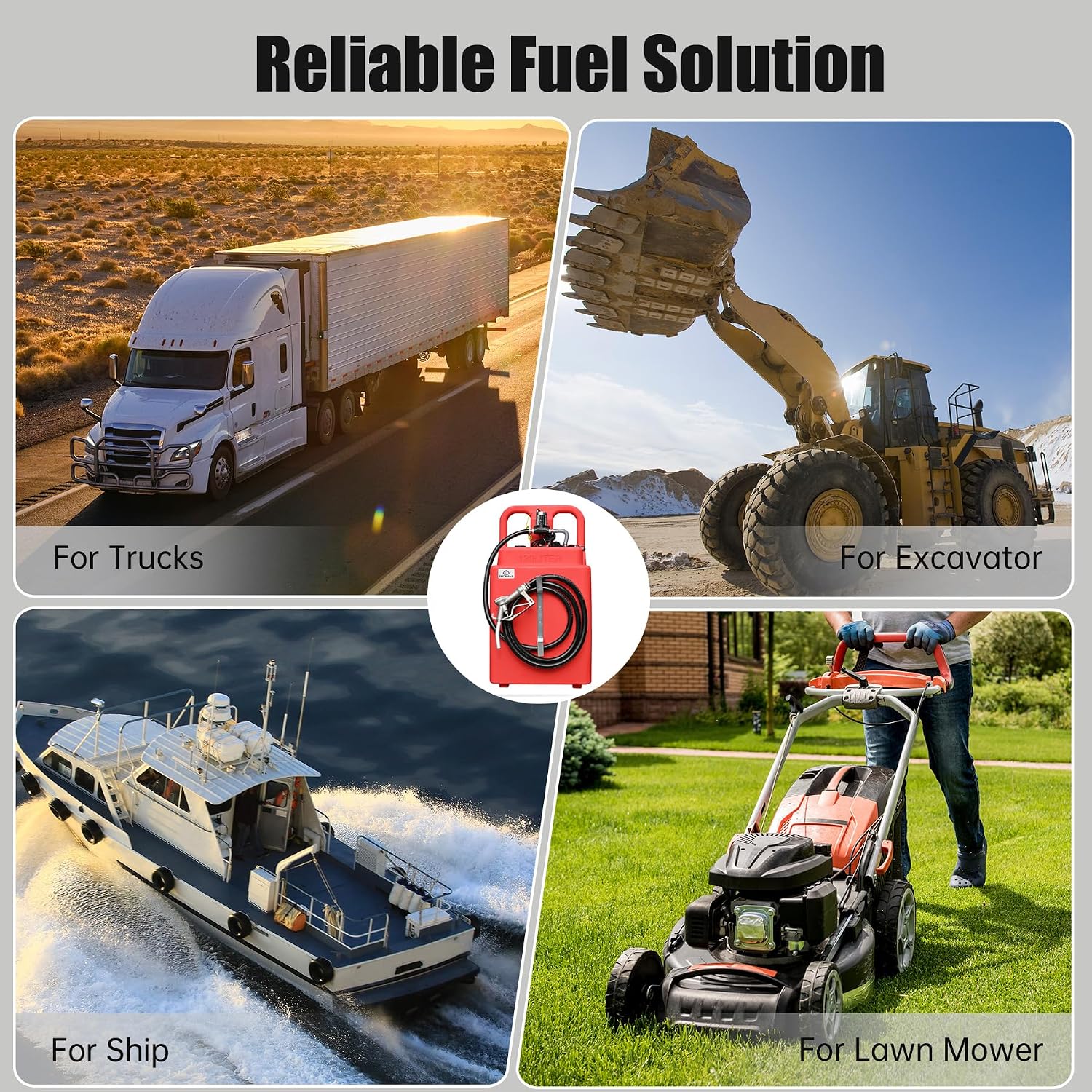 FMCNMech 32 Gallon Fuel Caddy with 12V Electric Pump, Forward & Reverse Flow, Portable Fuel Transfer Tank for Gasoline, Diesel & Kerosene, Ideal for Lawn Mowers, Tractors, Skid Steers, and Jobsite Equipment