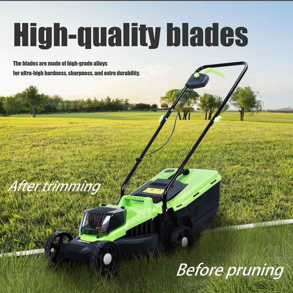 Self-Propelled Cordless Push Lawn Mower, 32cm Cutting Width, 1600W Power, 30L Grass Tank, 3-Position Height Adjustment (25-65cm), US Plug