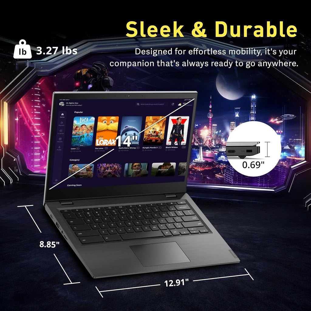 Lenovo 14e Chromebook 14' FHD Touchscreen Laptop, AMD A4-9120C Processor, 4GB DDR4, 32GB eMMC, AMD Radeon R4 Graphics, HD Webcam, Wi-Fi, Chrome OS, Gray (Renewed)