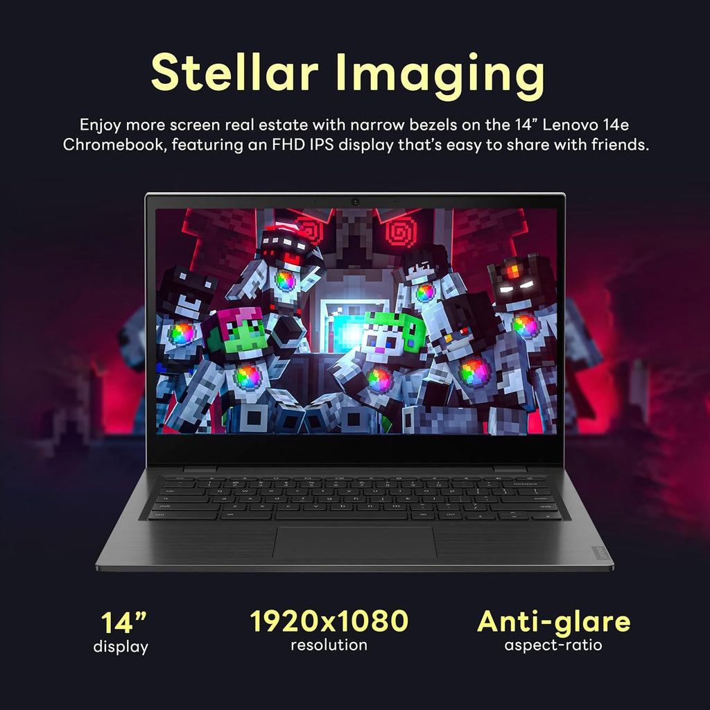 Lenovo 14e Chromebook 14' FHD Touchscreen Laptop, AMD A4-9120C Processor, 4GB DDR4, 32GB eMMC, AMD Radeon R4 Graphics, HD Webcam, Wi-Fi, Chrome OS, Gray (Renewed)
