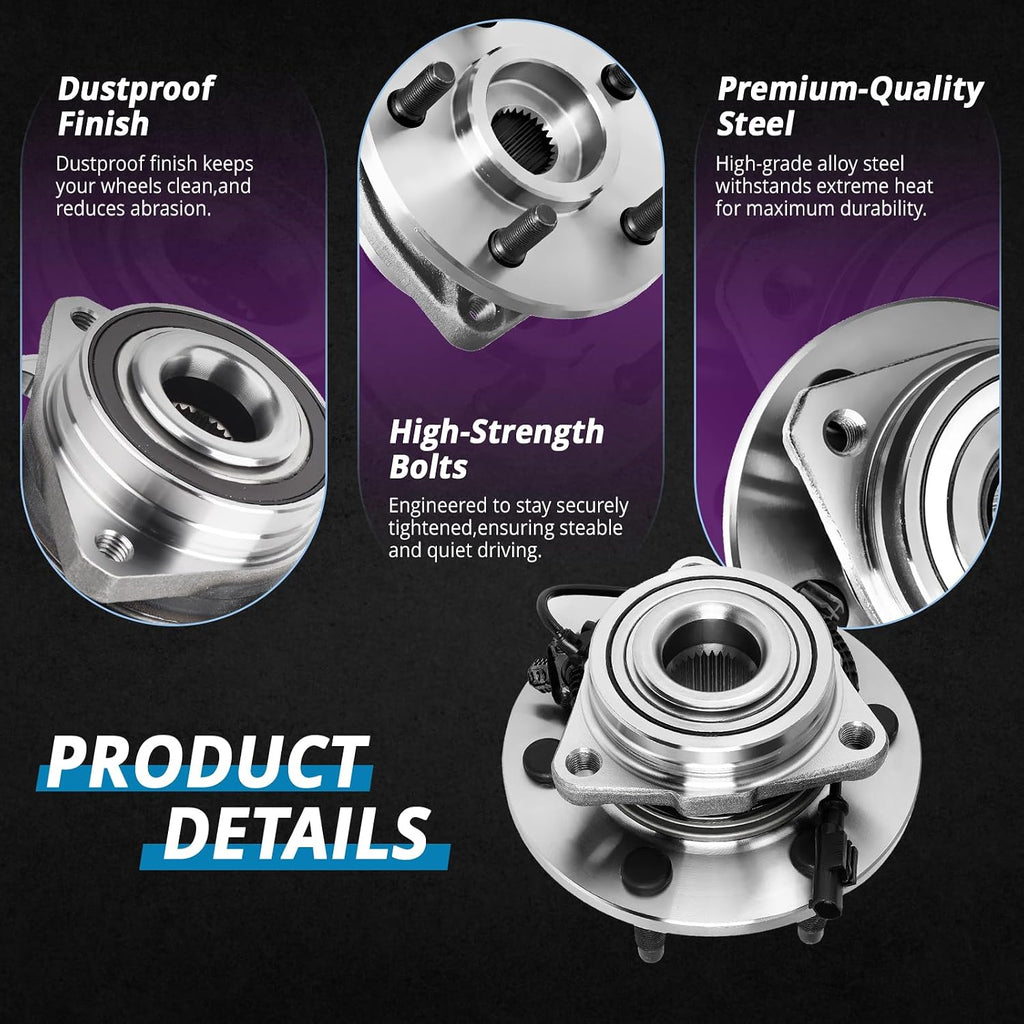 12.99' Front Brake Kit Replacement for 2008 2009 2010 2011 2012 2013 2014 Chevy Tahoe, for Silverado Suburban GMC Yukon XL 1500 Brake Pads and Rotors with CV Axle Wheel Hub Assembly Front