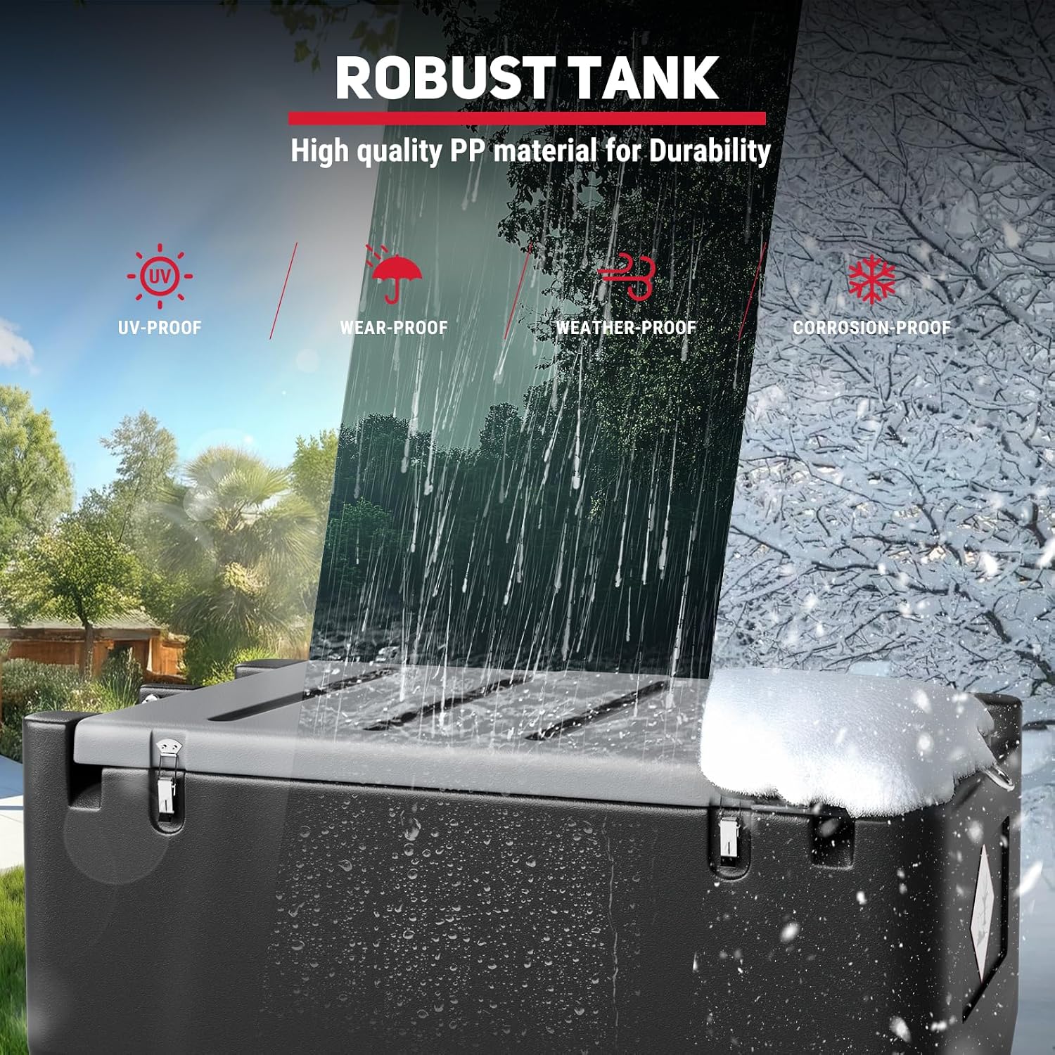 Fuel Transfer Tank, 50 Gallon for Diesel & Gasoline, Portable Fuel Tank with 12V Transfer Pump and 13.1ft Rubber Hose, 10.6 GPM Gas Tank, Auto Fueling Nozzle, Black