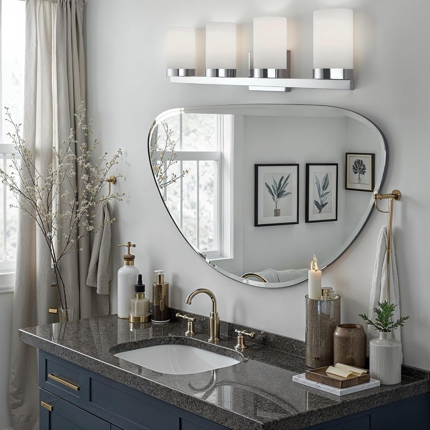 Canarm IVL429A04CH Milo 4-Light Bath Vanity Light, Chrome