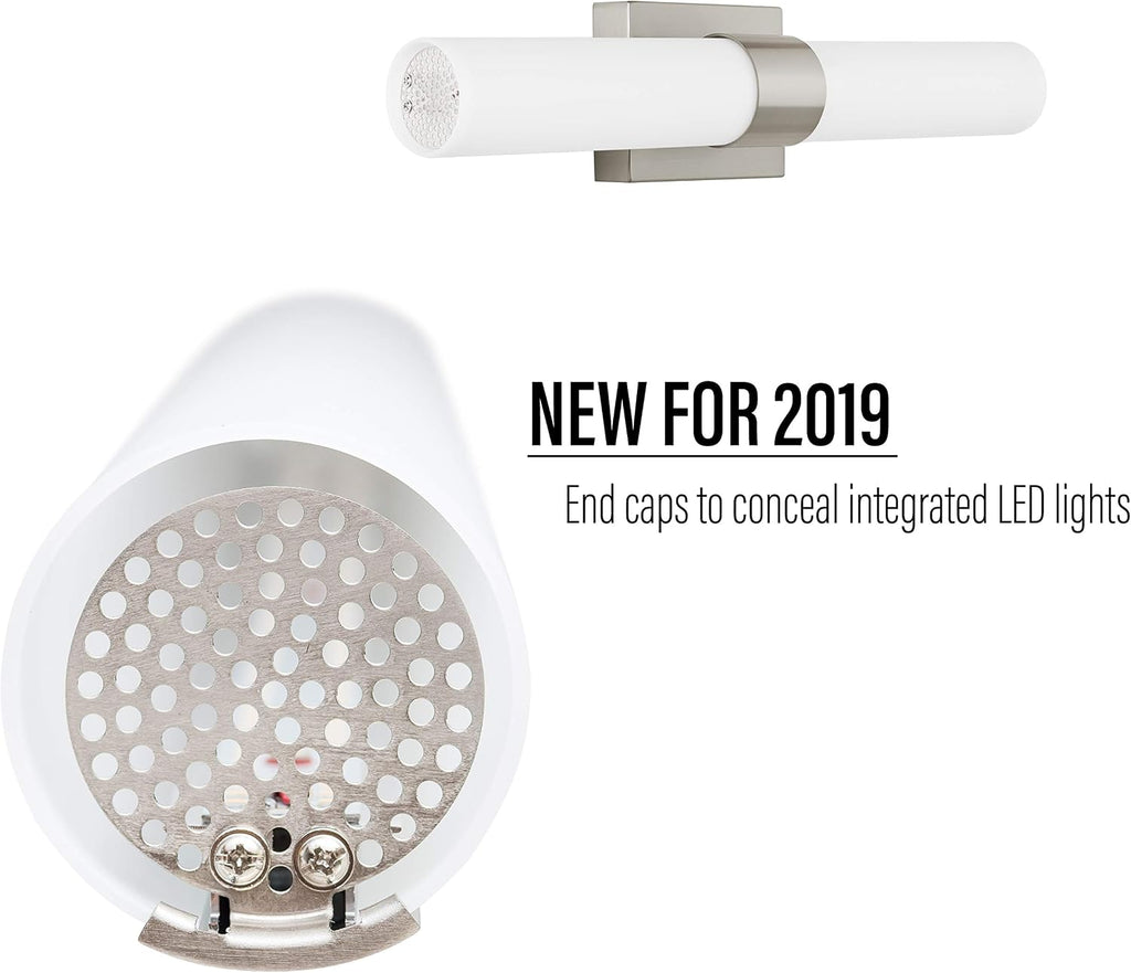 Linea di Liara Perpetua Modern LED Bathroom Vanity Light Bar 22 Inch Chrome Bathroom Light Fixtures Over Mirror and Over Sink, Dimmable White Frosted Glass Shade, UL Listed