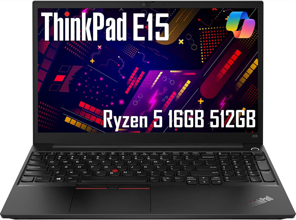 Lenovo ThinkPad E15 Business Laptop (15.6' FHD IPS Anti-Glare, 16GB RAM, 512GB SSD, AMD Ryzen 5 5500U (Beats Intel i7-1165G7)), Numeric keypad, Webcam, Ethernet, Wi-Fi 6, Win 10 Pro/Win 11 Pro