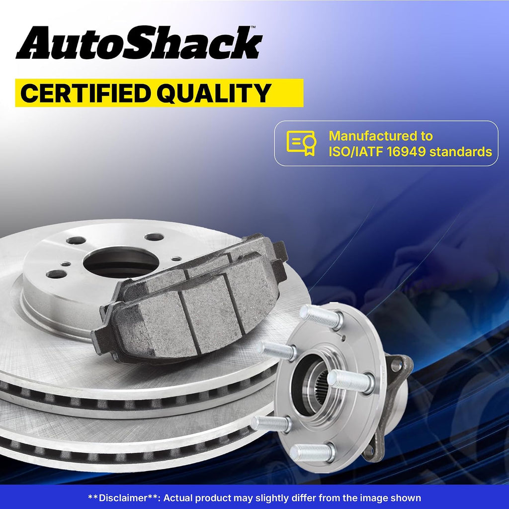 AutoShack Front Brake Rotors, Ceramic Pads & Hub Bearing Assemblies for Chevrolet, Silverado 1500 2007-2013, 4WD V6 4.3L V8 4.8L 5.3L 6.0L 6.2L - 12.99' (329.9 mm), 6-Lug