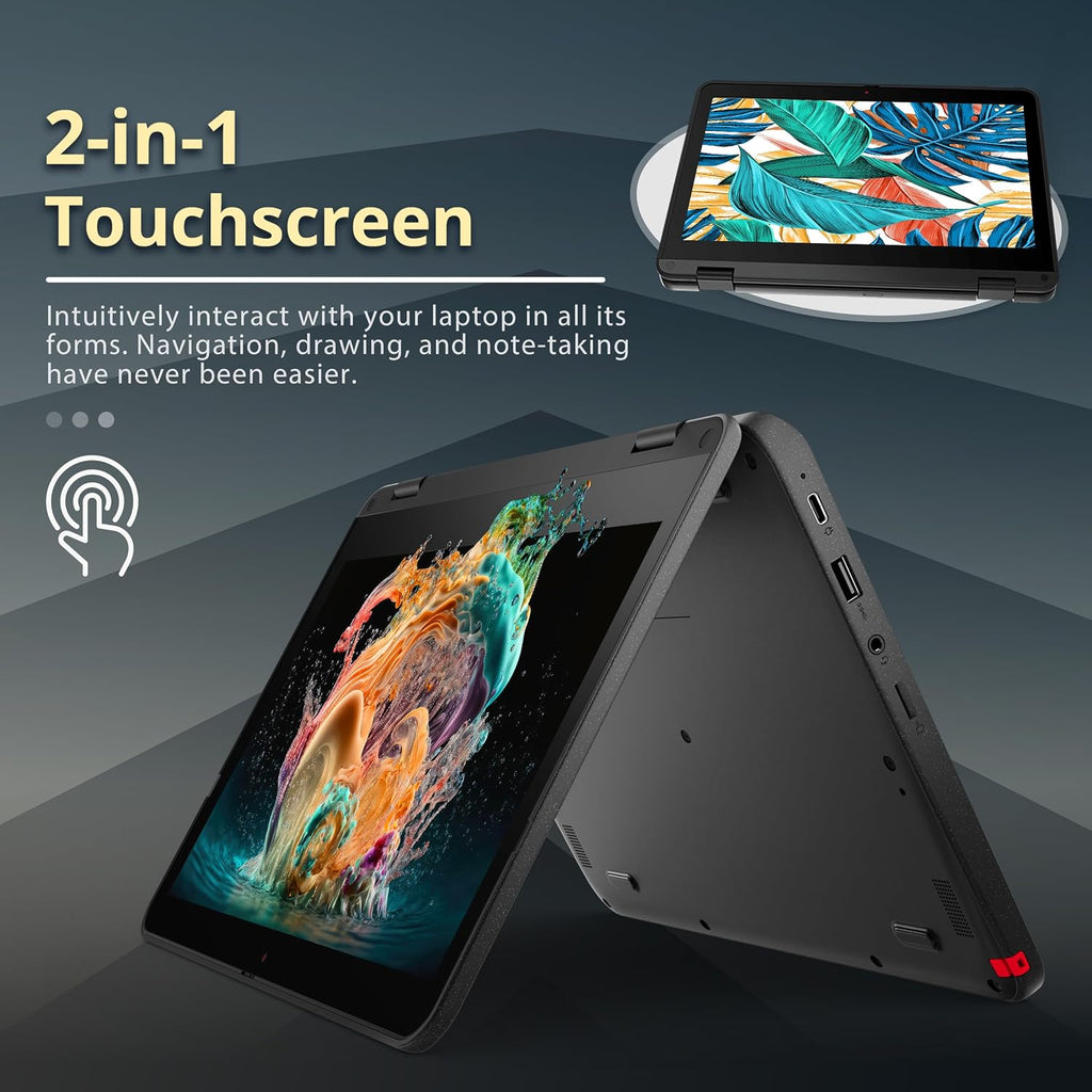 Lenovo 300e Gen 3 Chromebook 11.6' 2-in-1 Touchscreen Laptop, AMD 3015Ce Processor, 4GB RAM, 32GB eMMC, AMD Radeon Graphics, 720p Webcam, Wi-Fi 5, Bluetooth, Chrome OS, Gray (Renewed)