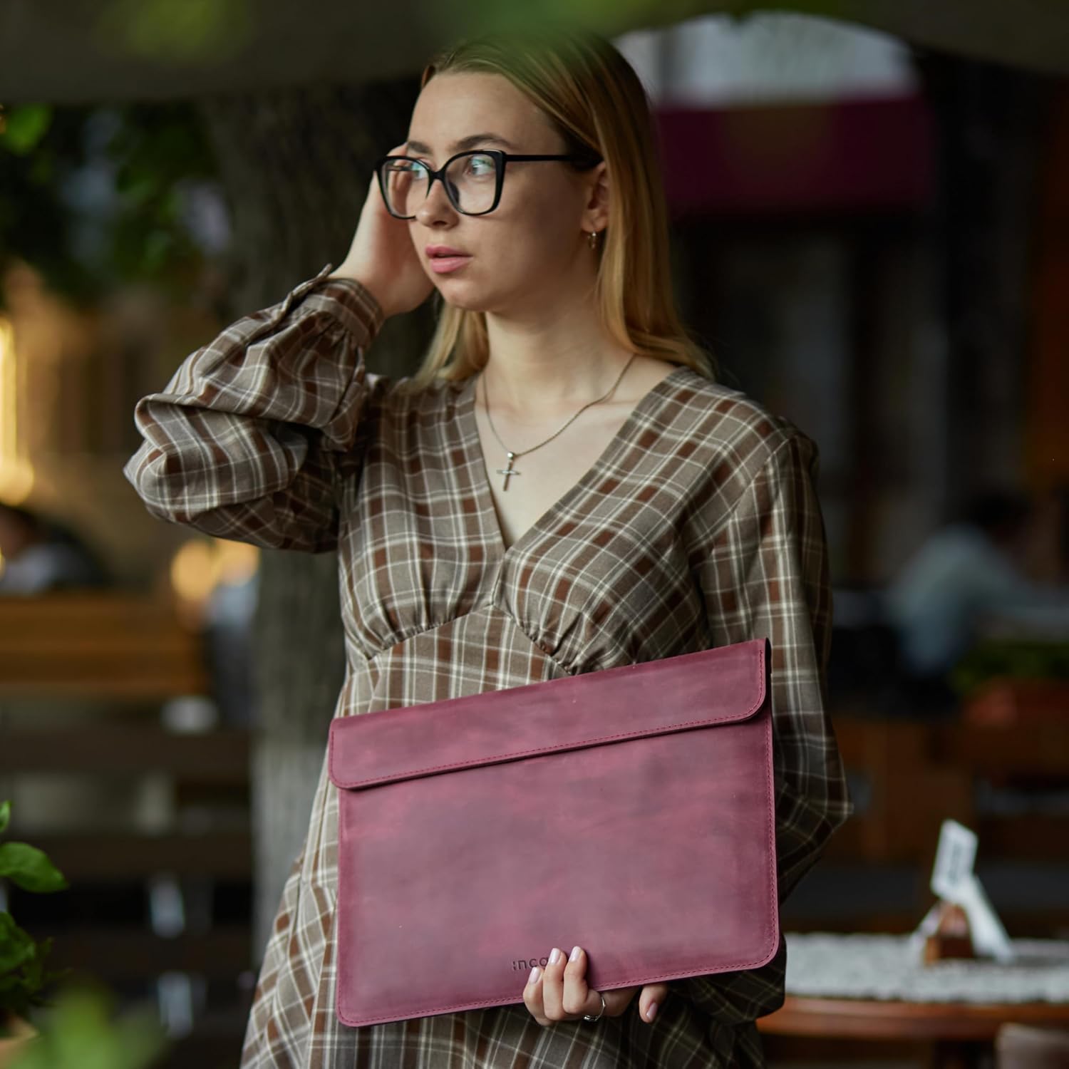 Leather Laptop Case Made for MacBook Pro 14 Sleeve Carrying Protective Cases Compatible with MacBook Pro 14' M1 M2 M3 M4 Max A2442 A2779 A2992 A2918 A3402 2024 2025 Genuine Vintage Leather, Burgundy