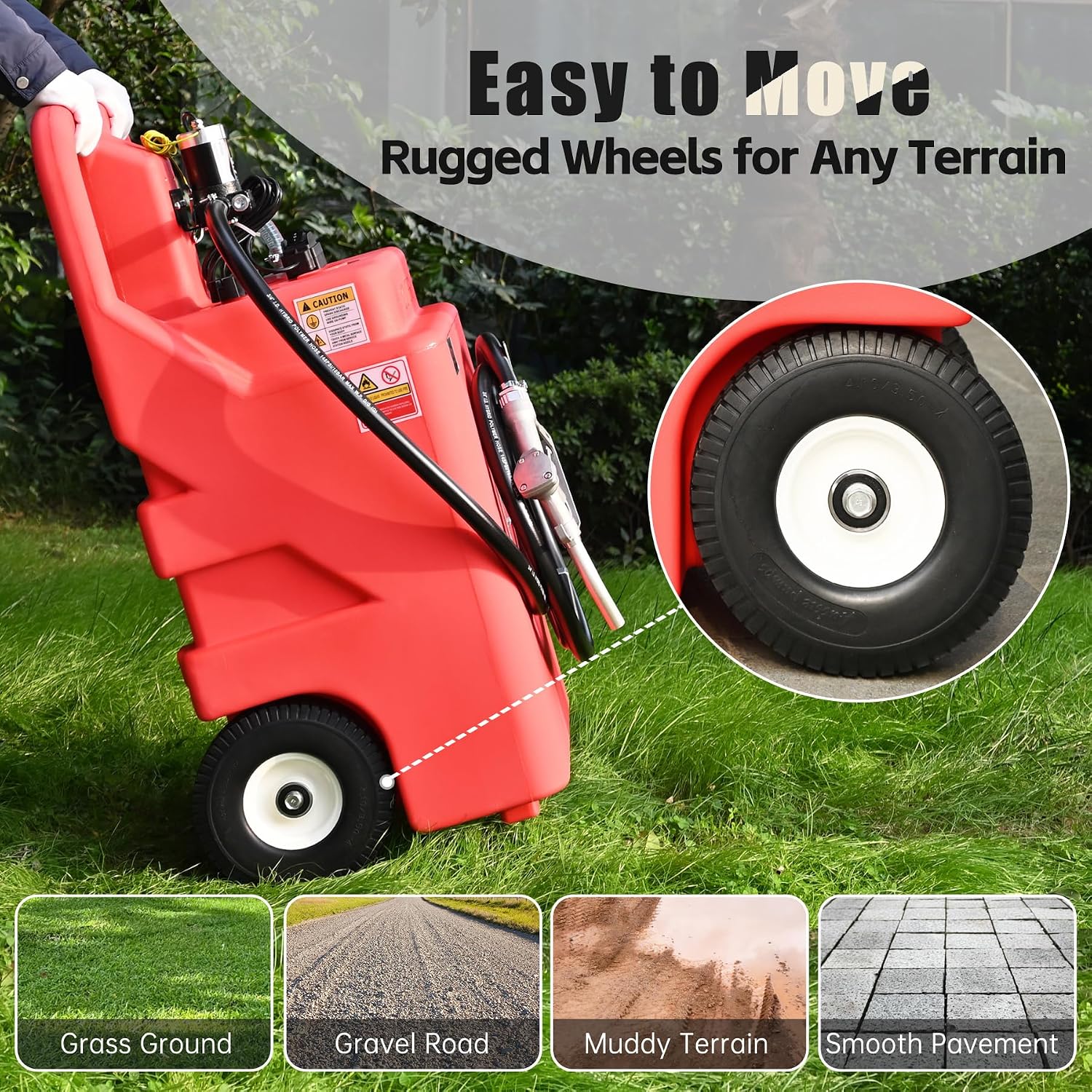 FMCNMech 32 Gallon Fuel Caddy with 12V Electric Pump, Forward & Reverse Flow, Portable Fuel Transfer Tank for Gasoline, Diesel & Kerosene, Ideal for Lawn Mowers, Tractors, Skid Steers, and Jobsite Equipment