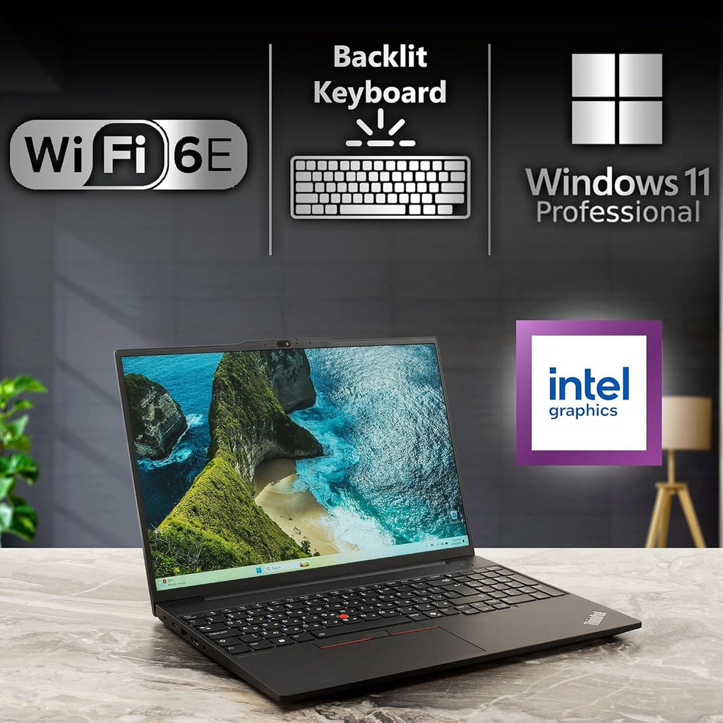Oemgenuine Lenovo ThinkPad E16 Gen 2, Touchscreen WUXGA 16' Display, Intel Ultra 5-125U, 4GB DDR5 RAM, 256GB NVMe, FP, Backlit KB, WiFi 6E + BT, RJ-45, FHD Webcam, W11P, AI Business Laptop