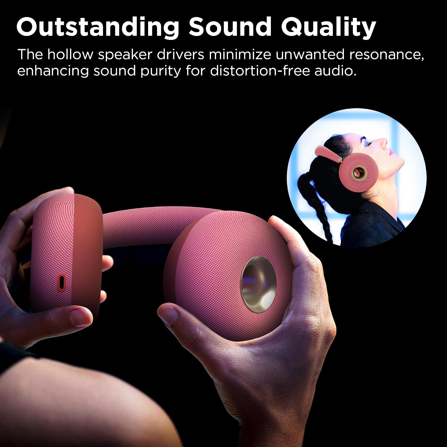 BUGANI AirCore Open-Ear Wireless Headphones: Bluetooth 5.3 Over-Ear Headset with Removable Noise-Canceling Ear Caps, Dual-Driver HiFi Sound, 27H Battery Life Comfortable Fit, Type-C Fast Charging