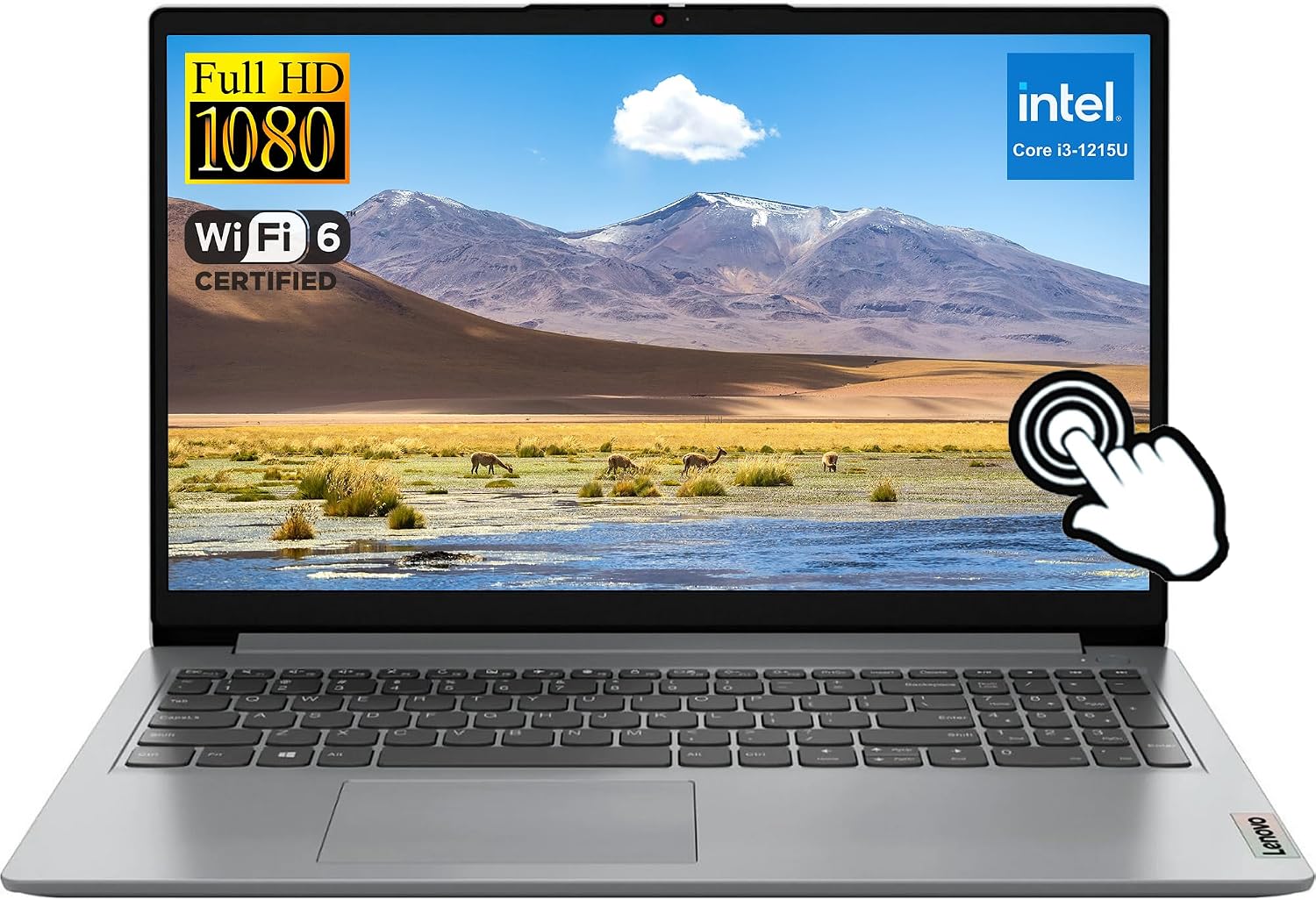 Lenovo Ideapad Laptop Touchscreen 15.6' FHD, Intel Core i3-1215U 6-Core, 16GB RAM, 512GB SSD, Webcam, Bluetooth, Wi-Fi6, SD Card Reader, Windows 11, Grey, GM Accessories