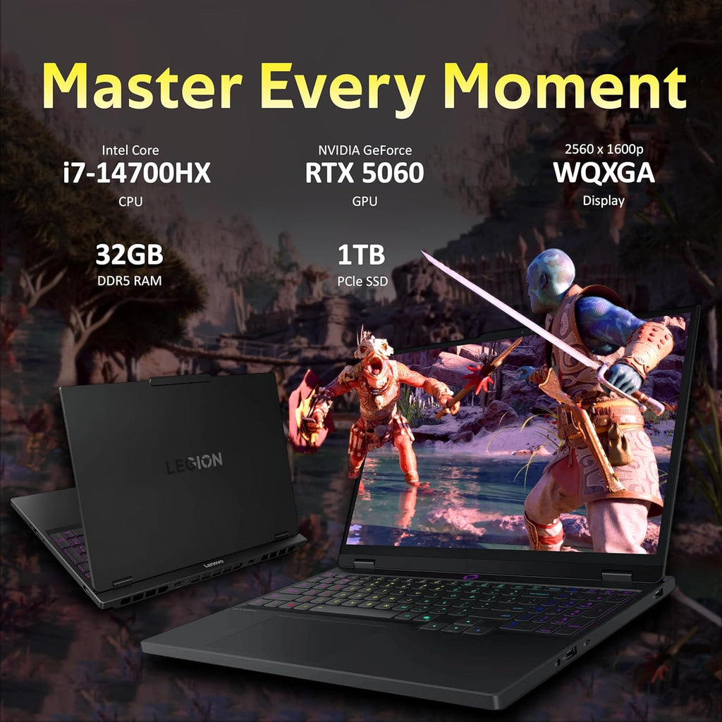 Lenovo Legion 5 15.1' WQXGA 165Hz Gaming Laptop, Intel i7-14700HX, NVIDIA GeForce RTX 5060, 32GB DDR5, 1TB SSD, RGB Backlit Keyboard, 5.0MP Camera, WiFi 7, Win 11 Pro, Black, 512GB Docking Station Set