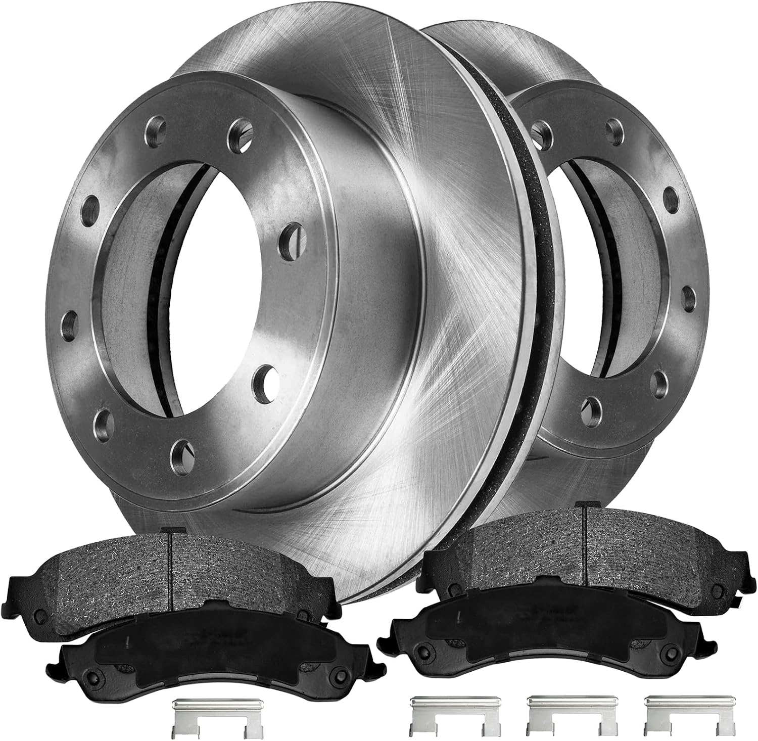 Rear Brake Kit Compatible with 2000 2001 2002 2003 2005 2006 2007 Chevy Suburban 2500, Silverado GMC Sierra Yukon XL 1500 2500 HD Brake Pads and Rotors Kit, Ceramic Brakes Rear 12.99' Rotor