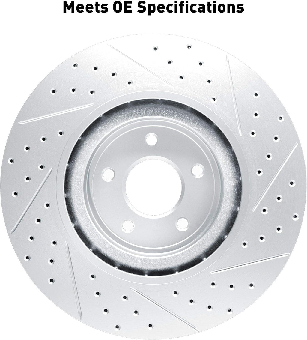 Dynamic Friction Company Front Brakes and Rotors|Drilled Slotted Brake Rotors| Front 3000 Ceramic Brake Pads and Rotors Kit| Automotive Replacement Brake Kits
