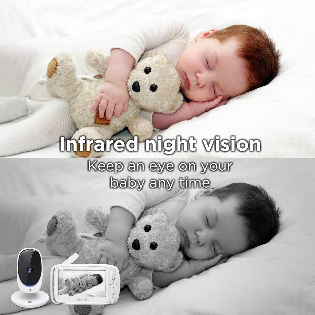 Motorola Comfort 50-2 Video Baby Monitor 5' LCD Color Display and 2 Cameras with Digital Zoom, Two-Way Audio, Infrared Night Vision and 5 Soothing Lullabies